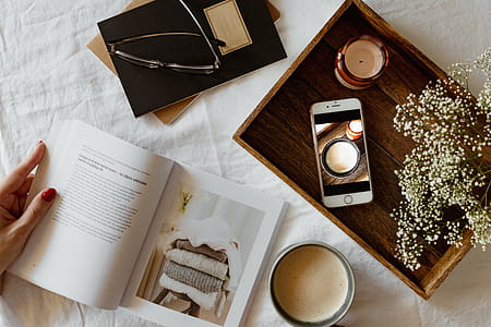 Woman read book and drink coffee thumbnail