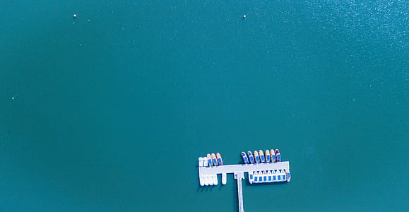 Aerial Photography of White Dock thumbnail
