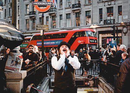 man shouting in city thumbnail