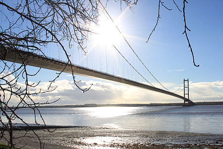 brown bridge above water at daytime thumbnail