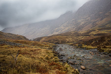 photo of river covered by grey fogs thumbnail
