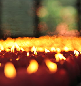 lit candles in tilt shift lens photography thumbnail