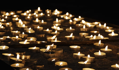 white lighted tealight candles lot thumbnail
