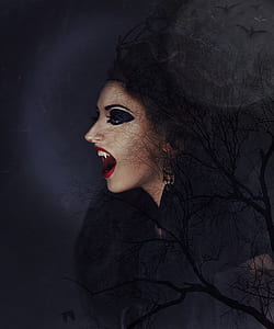 photography of vampire woman wallpaper thumbnail
