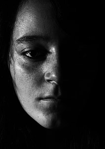 greyscale portrait photography of woman thumbnail