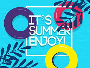 Summertime Banner Swimmer Icon Texts Decor Eps Ai File Free