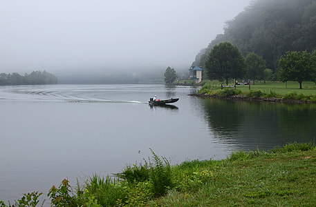 Boater In The Fog, Melton Lake Park thumbnail