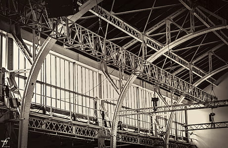 grayscale photography of building interior thumbnail