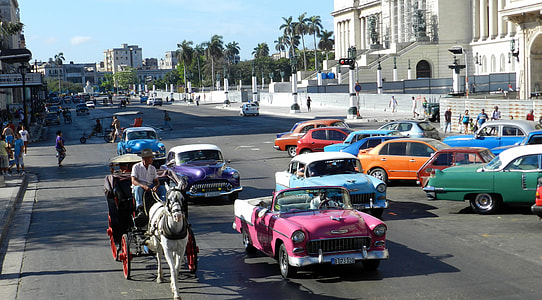 vintage cars park on road thumbnail