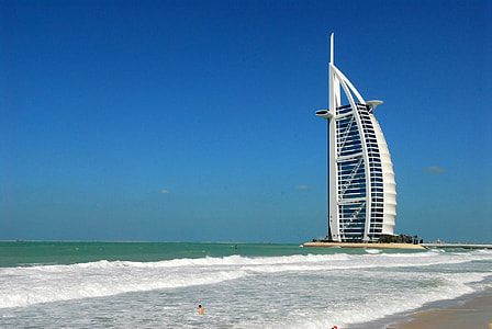Seashore and the Burj Al Arab Jumeirah in Dubai, United Arab Emirates - UAE thumbnail