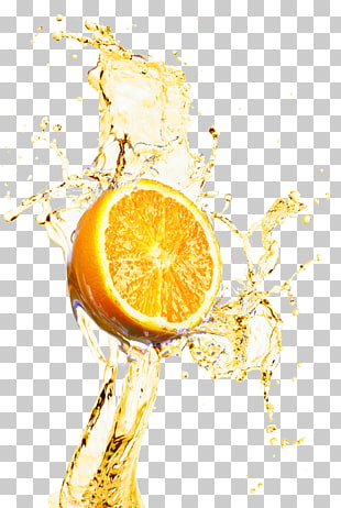 Orange juice Lemonade, Orange juice splash decoration design material, sliced citrus fruit PNG clipart