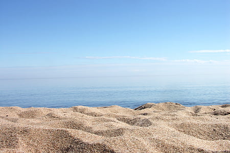 white sand beside body of water during daytime thumbnail
