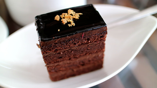 chocolate cake on white ceramic saucer thumbnail