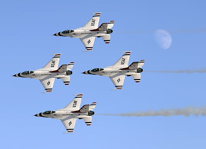 four USAF jet planes flying illustration thumbnail