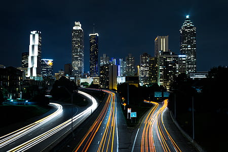 city landscape during night time thumbnail