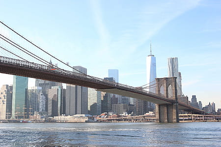 The Brooklyn Bridge connects the boroughs of Manhattan and Brooklyn, spanning the East River. thumbnail