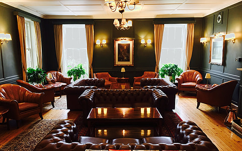 photo of brown leather sofa set thumbnail