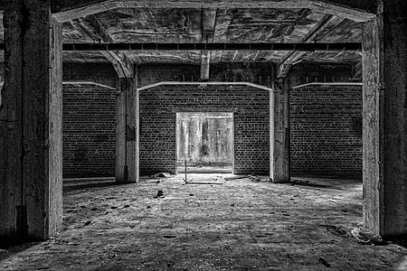 gray scale of concrete brick house thumbnail