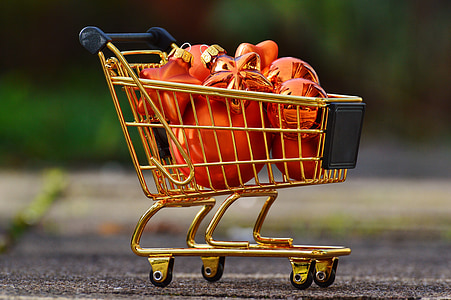 gold-colored miniature shopping cart thumbnail