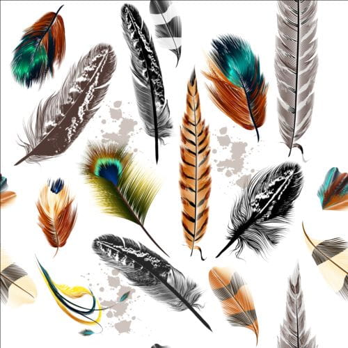 Fashion feathers seamless pattern vectors 02 ai file