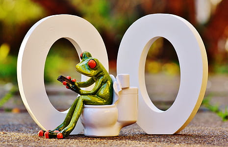 white and green frog ceramic figurine thumbnail