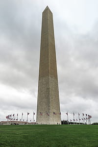 The white obelisk of the Washington Monument on the US National Mall in Washington DC. thumbnail