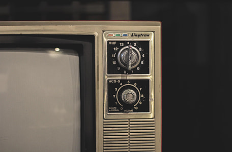 turned-off vintage gray CRT television thumbnail
