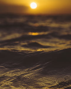 sunset over body of water thumbnail