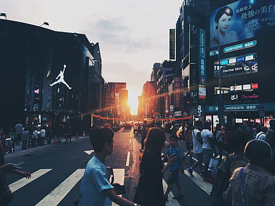 people crossing on pedestrian lane thumbnail