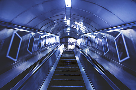 Stair escalator tunnel on the London Underground thumbnail
