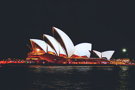 Night shot of the famous Sydney Opera House in Australia thumbnail