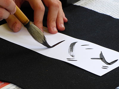 person painting abstrac on white paper thumbnail