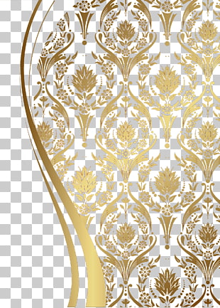 Motif Pattern, Golden European pattern, gold floral wall decor PNG clipart