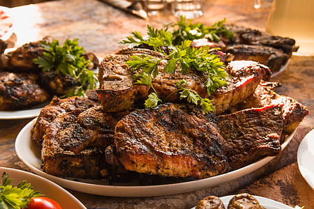 roasted beef steak on white plate thumbnail
