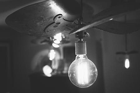 black-and-white, lights, light bulb, idea thumbnail