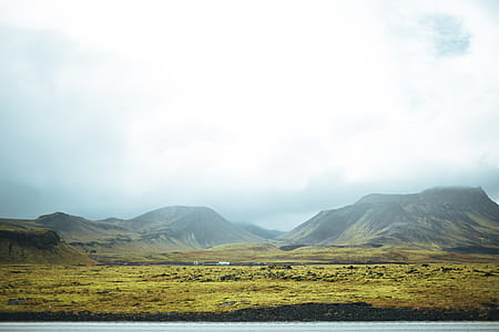 Meadows in summer Iceland on a cloudy day thumbnail