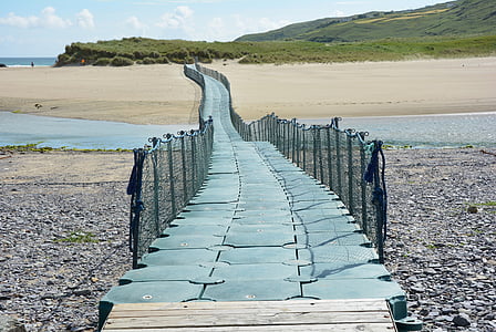 empty gray dock near mountain thumbnail