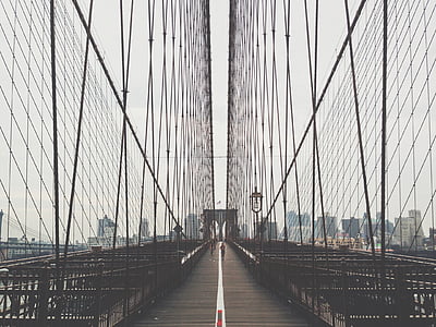 wide angle photography of cable bridge thumbnail