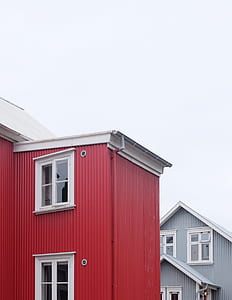 red wooden building with sash window thumbnail