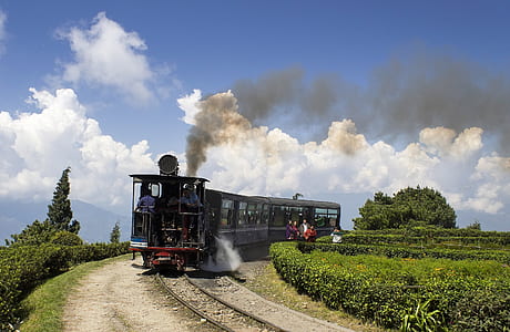 black train on train rail at daytime thumbnail