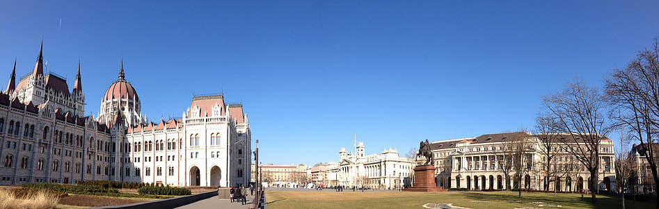 Budapest park under blue sky in Hungary thumbnail