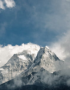 aerial view of white snow-top mountain thumbnail