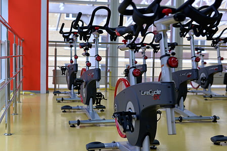 white-and-gray stationary bicycle lot thumbnail