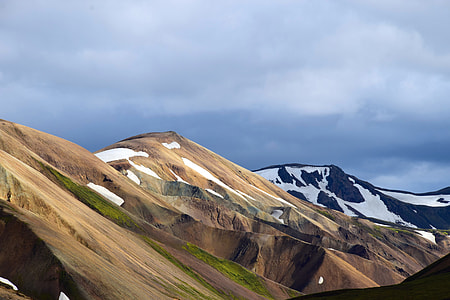 brown and black mountain under cumulus clouds thumbnail