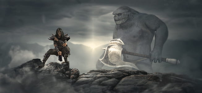 woman and giant illustration thumbnail