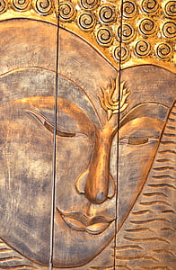 brown Hindu deity embossed wooden artwork thumbnail