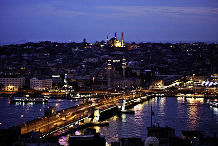 aerial photography of building during night time thumbnail
