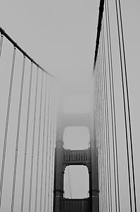 grayscale photograph of Golden Gate Bridge, San Francisco, California thumbnail