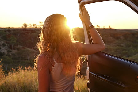 woman holding car door ] thumbnail