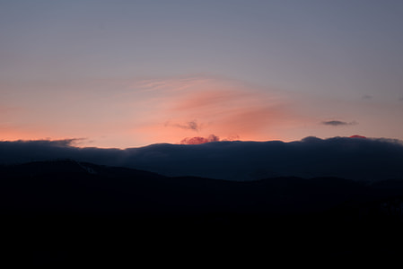 silhouette of mountain during sunset thumbnail